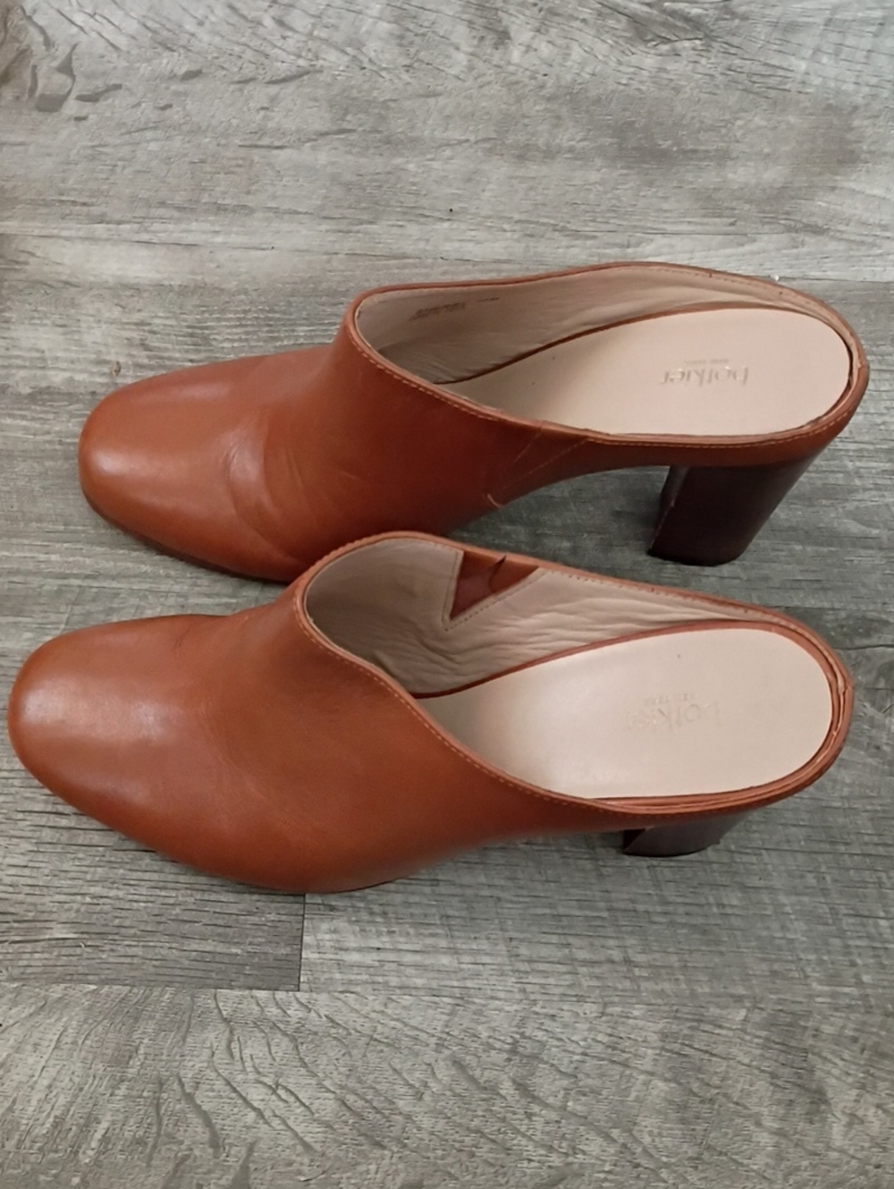 Botkier Cognac Leather Slip-On Mules